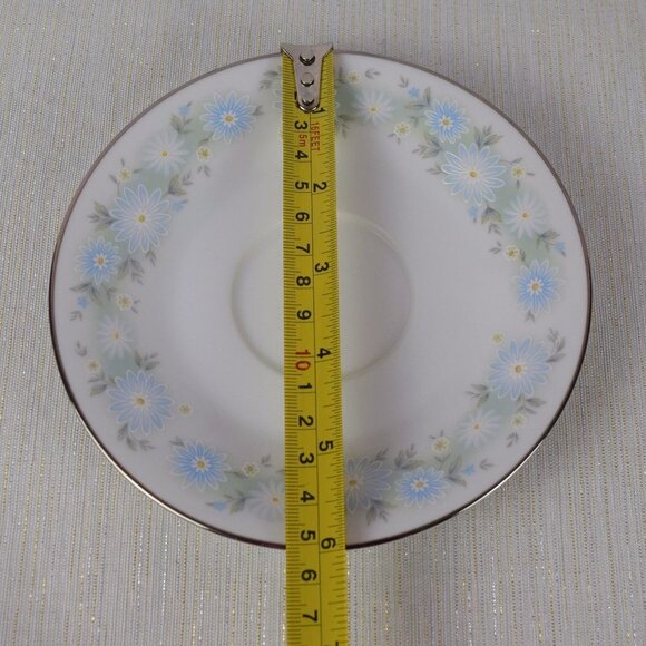 Noritake Blue Charm Flowers Platinum Saucers 4-Set - Picture 8 of 8